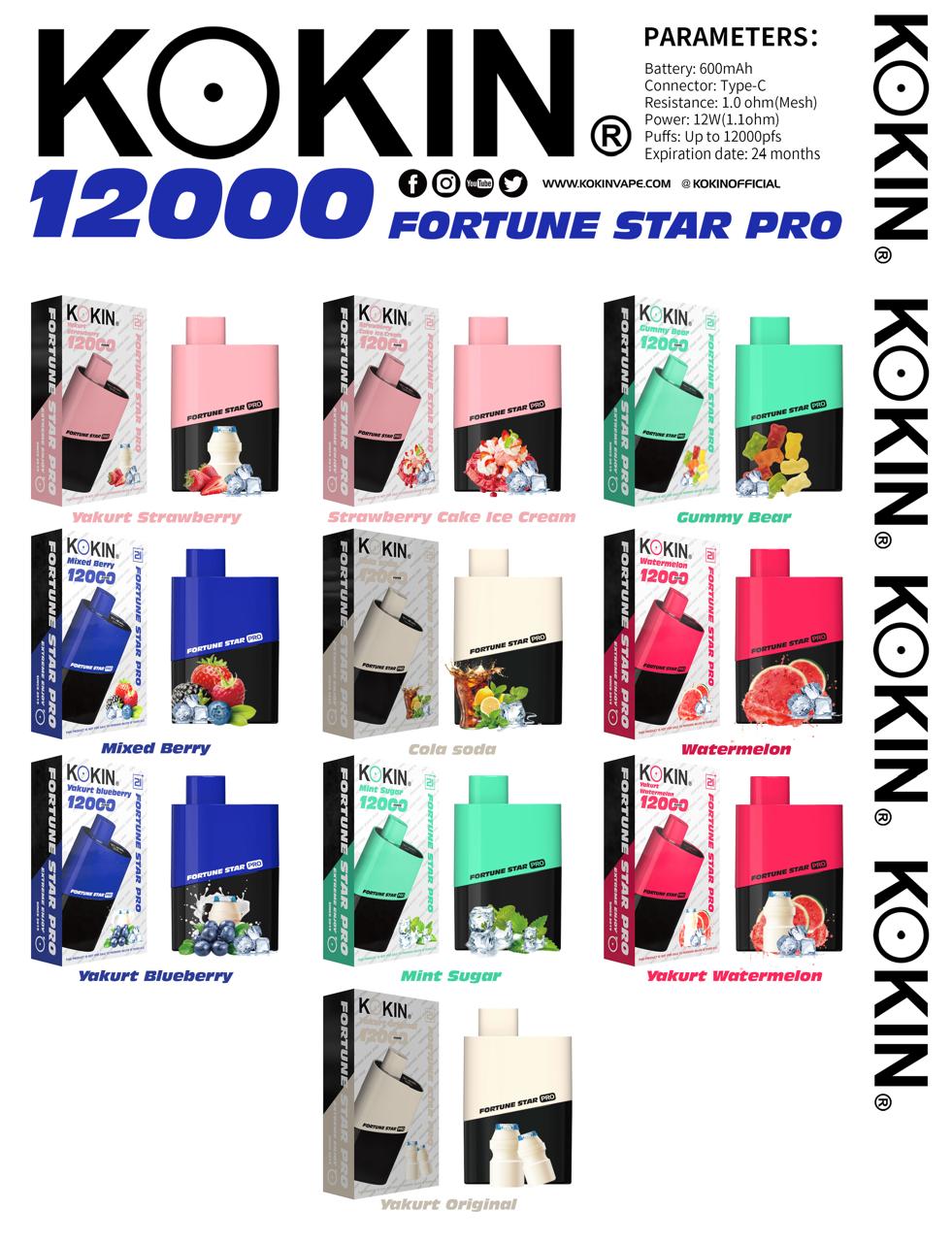 KOKIN Fortune Star Pro - 12000 Puffs Disposable